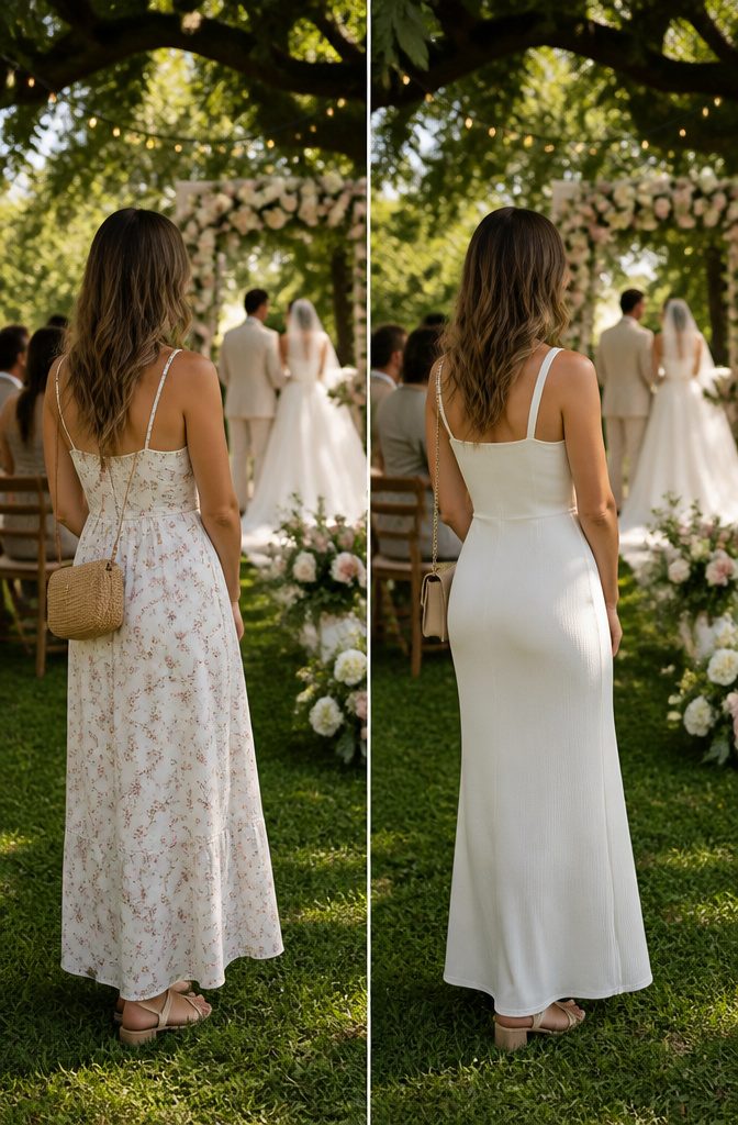 An elegant setting for a wedding with white dresses.
